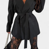 Conjunto de Blazer Oversized Demelza y Pantalones de Encaje Floral