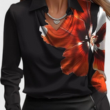 Blusa de Satén Dilnaz con Escote en Cascada