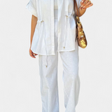 Conjunto de Camisa y Pantalones de Algodón y Lino Lani