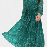 Vestido Midi de Lunares Cymene con Mangas Abullonadas