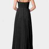 Vestido de Chifón Plisado Ottilie con Corsé Esculpido y Escote en Forma de Corazón