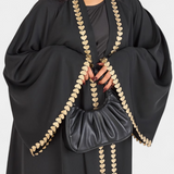 Abaya Fluida de Ginebra con Bordado en Oro
