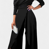 Mono Brina de Tie Dye Largo con Diseño Off-Shoulder y Pierna Ancha con Abertura