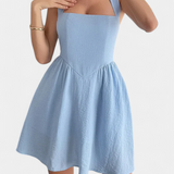 Vestido Mini Kassandra con Cuello Halter y Espalda Descubierta