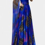 Vestido Maxi Cedara de Un Hombro con Detalle Floral
