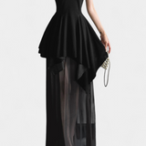 Vestido Largo Hollis con Cuello Halter y Espalda Abierta