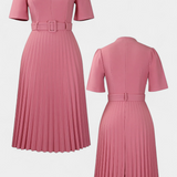 Vestido de Trabajo Midi Seliora con Cinturón y Pliegues