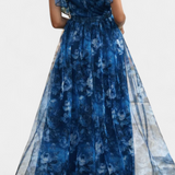 Vestido Largo de Chiffon Mariana con Estampado Floral