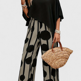 Conjunto Asimétrico Aleida con Top y Pantalones Impresos