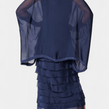 Vestido Midi Rosaria con Volantes y Bordes Deshilachados