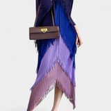 Vestido de Andalucía con Borlas y Bloques de Color Contrastantes