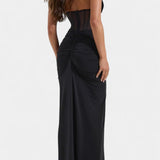 Vestido Corset Angelina con Falda Maxi Fruncida