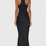Vestido Maxi Mafalda con Estilo de Top de Tirantes y Silueta Ajustada