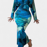 Vestido Eulalie con Mangas Murciélago y Escote en V