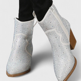 Botas Elegantes Berenice con Patchwork y Cierre Lateral
