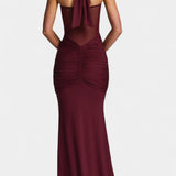 Vestido Maxi Florian con Escote Halter y Silueta de Sirena