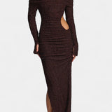 Vestido Maxi Fiammetta con Fruncidos y Alta Rendija