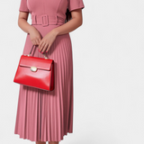 Vestido de Trabajo Midi Seliora con Cinturón y Pliegues