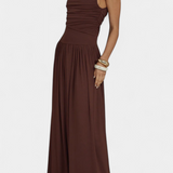Vestido Maxi Maddy sin Mangas con Drapado Lateral
