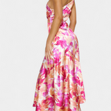 Vestido Asimétrico de Un Hombro Reya con Estampado Floral