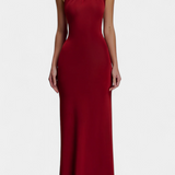 Vestido Halter Ajustado Trinity con Fruncidos y Espalda Abierta