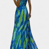 Vestido Maxi Asimétrico Aylin con Estampado Vibrante