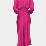 Vestido Maxi Cecila con Cuello Alto y Detalle Floral