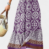 Falda Maxi Impresa Ethel con Volantes
