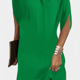 Vestido Midi Atemporal Haruna con Cuello Redondo