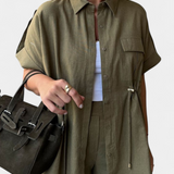 Conjunto de Camisa y Pantalones de Algodón y Lino Lani