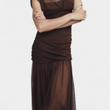 Vestido Bodycon de Malla Plisada Noelia