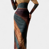 Vestido Midi Ajustado Galene con Capa