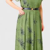 Vestido Midi de Chiffon Verde Lupita con Corte A-Line