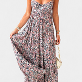 Vestido Maxi Floral Reyna con Espalda Abierta