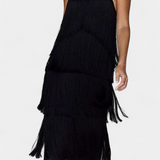 Vestido Saidey con Flecos y Espalda Abierta