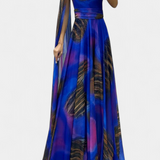 Vestido Maxi Cedara de Un Hombro con Detalle Floral
