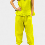 Conjunto de Chaleco Sin Mangas y Pantalón Leona en Lino de Algodón
