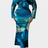 Vestido Eulalie con Mangas Murciélago y Escote en V