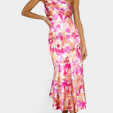 Vestido Asimétrico de Un Hombro Reya con Estampado Floral