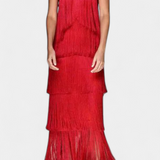 Vestido Saidey con Flecos y Espalda Abierta