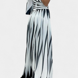 Vestido Maxi Elegante Bethania con Un Hombro y Rayas