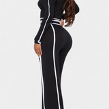 Conjunto Krystelle con Top Off-Shoulder y Pantalones de Corte Recto
