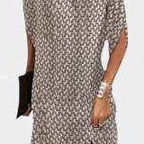 Vestido Midi Atemporal Haruna con Cuello Redondo