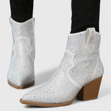 Botas Elegantes Berenice con Patchwork y Cierre Lateral
