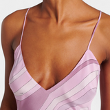 Vestido Largo Valera con Estampado de Espirales y Corte Sin Mangas
