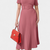 Vestido de Trabajo Midi Seliora con Cinturón y Pliegues