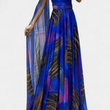 Vestido Maxi Cedara de Un Hombro con Detalle Floral