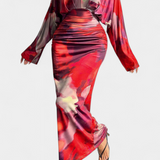 Vestido Eulalie con Mangas Murciélago y Escote en V