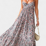 Vestido Maxi Floral Reyna con Espalda Abierta