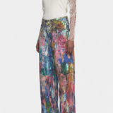 Jeans Rana de Pierna Ancha con Estampado Artístico